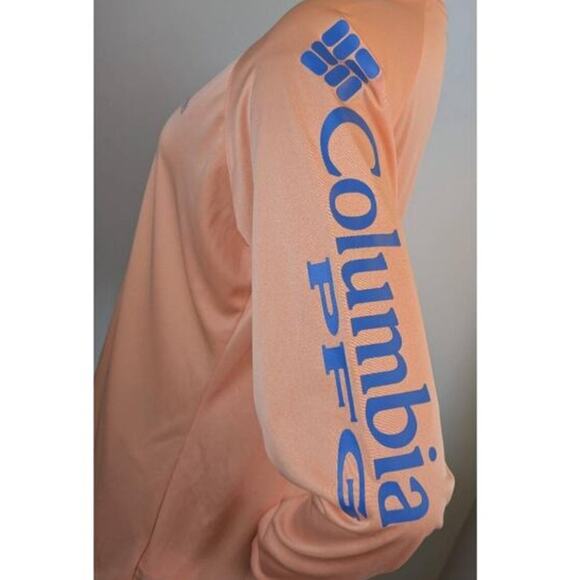 Columbia PFG Womens Fishing Shirt Large Peach Long Sleeve Performance Peach UPF - Picture 4 of 12